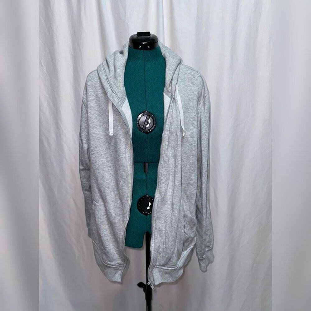 H&M relaxed fit gray hoodie zip front jacket | Sz XXL - Picture 2 of 4